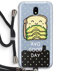 CaseCompany Avo Good Day: Samsung Galaxy J5 (2017) Transparant Hoesje met koord