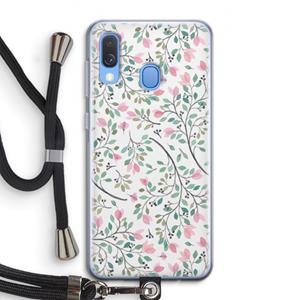 CaseCompany Sierlijke bloemen: Samsung Galaxy A40 Transparant Hoesje met koord