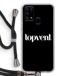 CaseCompany Topvent Zwart: Samsung Galaxy M31 Transparant Hoesje met koord