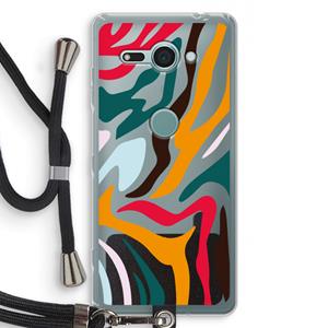 CaseCompany Colored Zebra: Sony Xperia XZ2 Compact Transparant Hoesje met koord