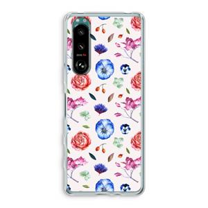 CaseCompany Bloemetjes: Sony Xperia 5 III Transparant Hoesje