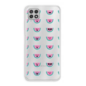 CaseCompany Smiley watermeloenprint: Samsung Galaxy A22 4G Transparant Hoesje