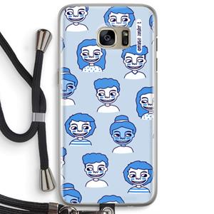 CaseCompany Gezichtjes: Samsung Galaxy S7 Edge Transparant Hoesje met koord