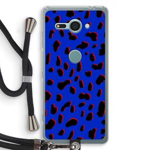 CaseCompany Blue Leopard: Sony Xperia XZ2 Compact Transparant Hoesje met koord