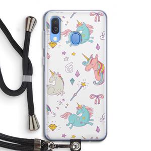CaseCompany Fantasiewereld: Samsung Galaxy A40 Transparant Hoesje met koord