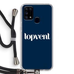 CaseCompany Topvent Navy: Samsung Galaxy M31 Transparant Hoesje met koord