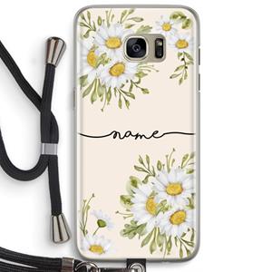 CaseCompany Daisies: Samsung Galaxy S7 Edge Transparant Hoesje met koord