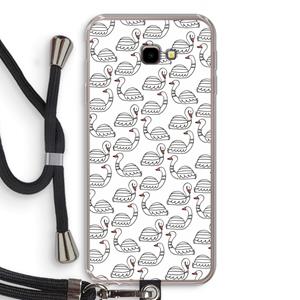 CaseCompany Zwanen: Samsung Galaxy J4 Plus Transparant Hoesje met koord