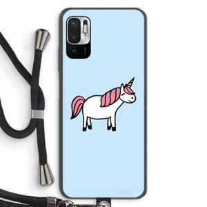 CaseCompany Eenhoorn: Xiaomi Redmi Note 10 5G Transparant Hoesje met koord