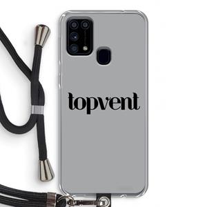 CaseCompany Topvent Grijs Zwart: Samsung Galaxy M31 Transparant Hoesje met koord