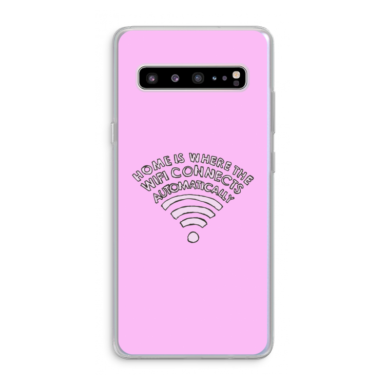 CaseCompany Home Is Where The Wifi Is: Samsung Galaxy S10 5G Transparant Hoesje