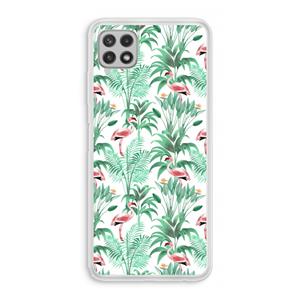 CaseCompany Flamingo bladeren: Samsung Galaxy A22 4G Transparant Hoesje