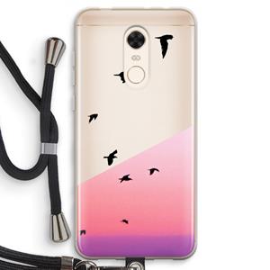 CaseCompany Fly away: Xiaomi Redmi 5 Transparant Hoesje met koord