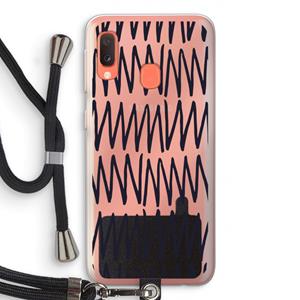 CaseCompany Marrakech Zigzag: Samsung Galaxy A20e Transparant Hoesje met koord