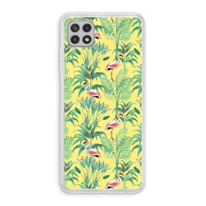 CaseCompany Flamingo party: Samsung Galaxy A22 4G Transparant Hoesje