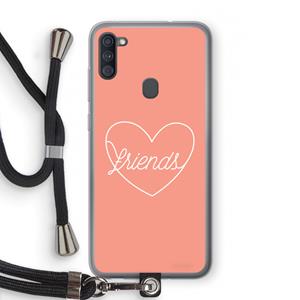 CaseCompany Friends heart: Samsung Galaxy A11 Transparant Hoesje met koord