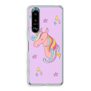 CaseCompany Roze eenhoorn: Sony Xperia 5 III Transparant Hoesje
