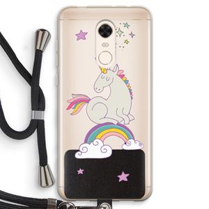 CaseCompany Regenboog eenhoorn: Xiaomi Redmi 5 Transparant Hoesje met koord