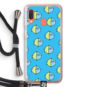 CaseCompany Visjes: Samsung Galaxy A20e Transparant Hoesje met koord