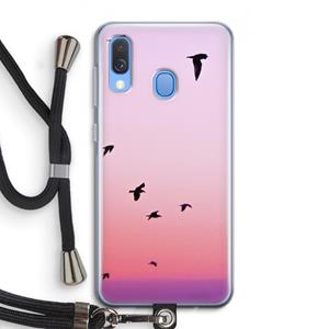 CaseCompany Fly away: Samsung Galaxy A40 Transparant Hoesje met koord