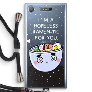 CaseCompany I'm A Hopeless Ramen-Tic For You: Sony Xperia XZ1 Transparant Hoesje met koord