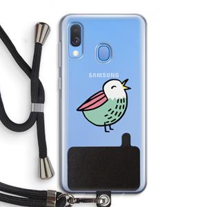 CaseCompany Birdy: Samsung Galaxy A40 Transparant Hoesje met koord