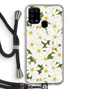 CaseCompany Summer Daisies: Samsung Galaxy M31 Transparant Hoesje met koord