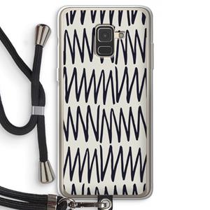 CaseCompany Marrakech Zigzag: Samsung Galaxy A8 (2018) Transparant Hoesje met koord