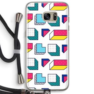 CaseCompany 8-bit N°7: Samsung Galaxy S7 Edge Transparant Hoesje met koord