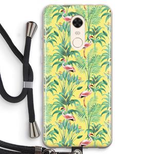 CaseCompany Flamingo party: Xiaomi Redmi 5 Transparant Hoesje met koord