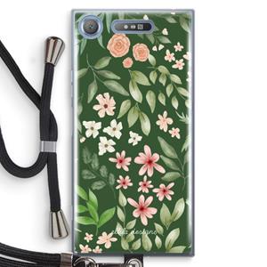CaseCompany Botanical green sweet flower heaven: Sony Xperia XZ1 Transparant Hoesje met koord