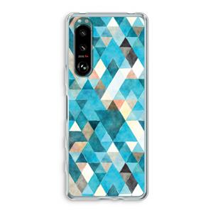 CaseCompany Gekleurde driehoekjes blauw: Sony Xperia 5 III Transparant Hoesje