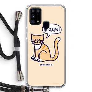 CaseCompany Miauw: Samsung Galaxy M31 Transparant Hoesje met koord