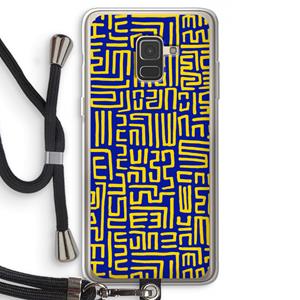 CaseCompany Majorelle Blue Print: Samsung Galaxy A8 (2018) Transparant Hoesje met koord