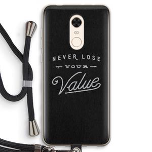 CaseCompany Never lose your value: Xiaomi Redmi 5 Transparant Hoesje met koord