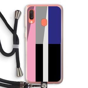 CaseCompany Gestalte 4: Samsung Galaxy A20e Transparant Hoesje met koord