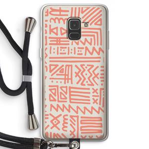 CaseCompany Marrakech Pink: Samsung Galaxy A8 (2018) Transparant Hoesje met koord
