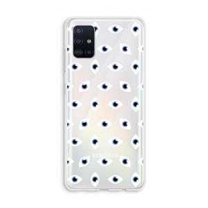 CaseCompany Eyes pattern: Galaxy A51 4G Transparant Hoesje