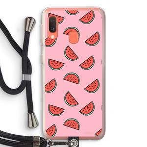 CaseCompany Watermeloen: Samsung Galaxy A20e Transparant Hoesje met koord