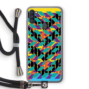 CaseCompany Skew Bee 1: Samsung Galaxy A11 Transparant Hoesje met koord