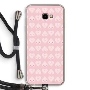 CaseCompany Ass 'n Titties: Samsung Galaxy J4 Plus Transparant Hoesje met koord