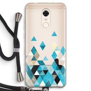 CaseCompany Gekleurde driehoekjes blauw: Xiaomi Redmi 5 Transparant Hoesje met koord