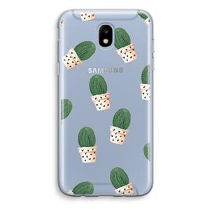 CaseCompany Cactusprint roze: Samsung Galaxy J5 (2017) Transparant Hoesje
