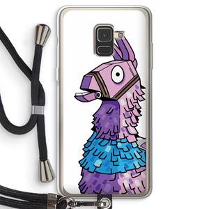 CaseCompany Lama: Samsung Galaxy A8 (2018) Transparant Hoesje met koord
