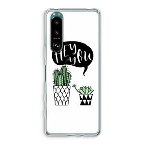CaseCompany Hey you cactus: Sony Xperia 5 III Transparant Hoesje