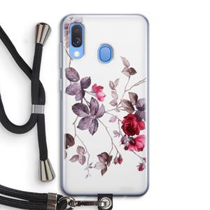CaseCompany Mooie bloemen: Samsung Galaxy A40 Transparant Hoesje met koord
