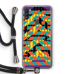 CaseCompany Skew Bee 2: Samsung Galaxy A11 Transparant Hoesje met koord