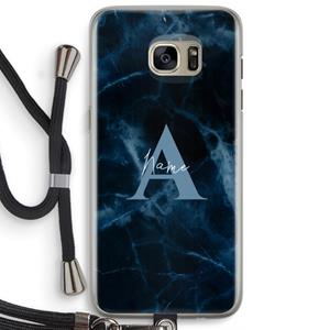CaseCompany Midnight Marble: Samsung Galaxy S7 Edge Transparant Hoesje met koord