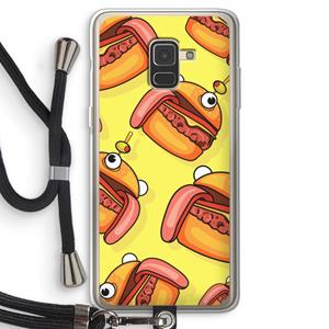 CaseCompany Hamburger: Samsung Galaxy A8 (2018) Transparant Hoesje met koord