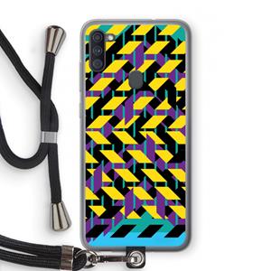 CaseCompany Skew Bee 3: Samsung Galaxy A11 Transparant Hoesje met koord
